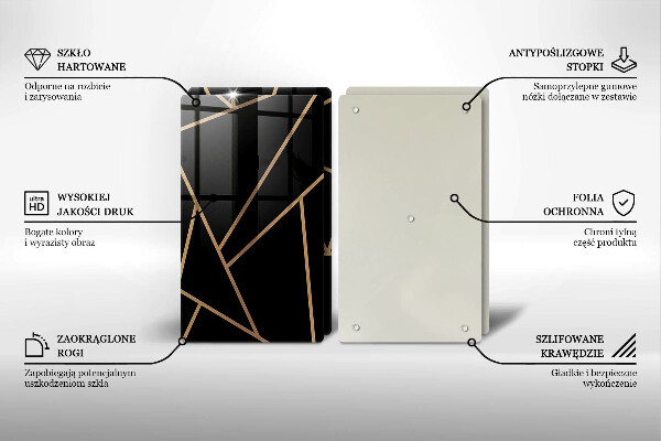 Üveg vágódeszka Fekete absztrakció