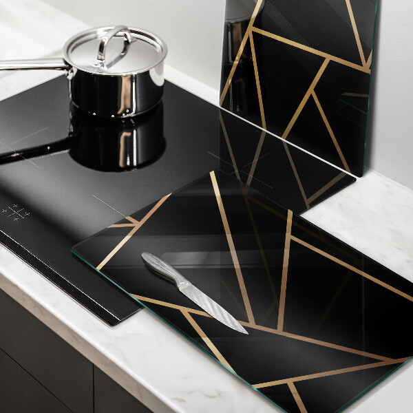 Üveg vágódeszka Fekete absztrakció