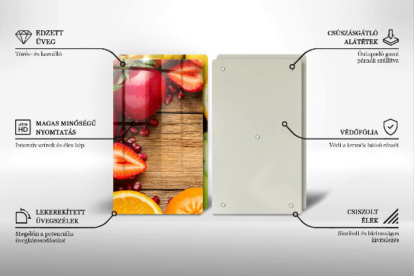 Üveg vágódeszka Friss gyümölcs