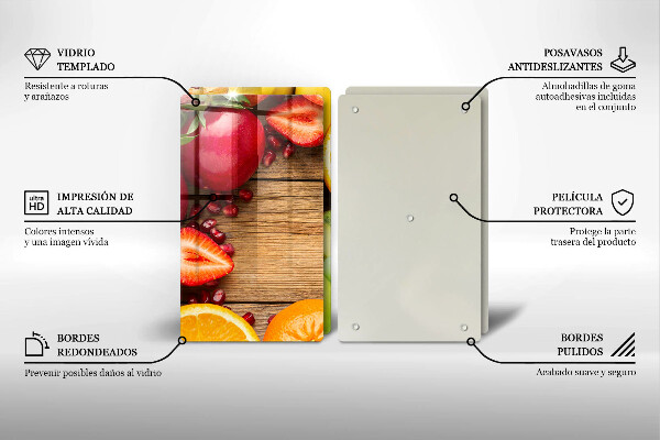 Üveg vágódeszka Friss gyümölcs