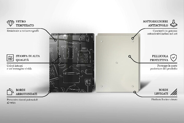 Üveg vágódeszka Rajzfilm konyhai kiegészítők