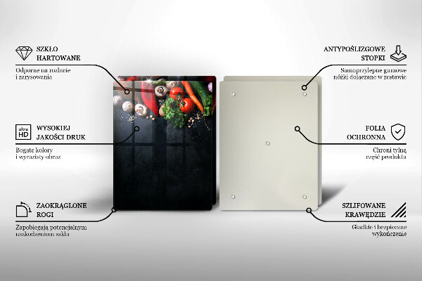 Üveg vágódeszka Színes zöldségek