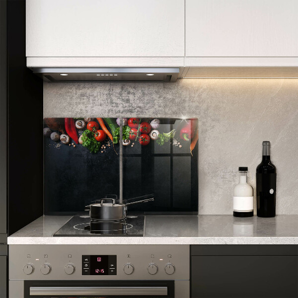 Üveg vágódeszka Színes zöldségek