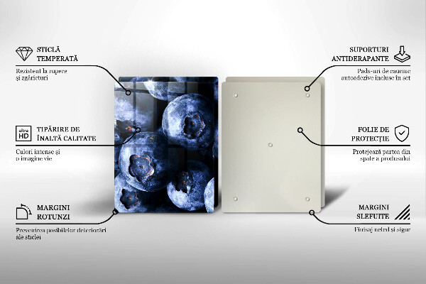 Üveg vágódeszka Közelkép a bogyók