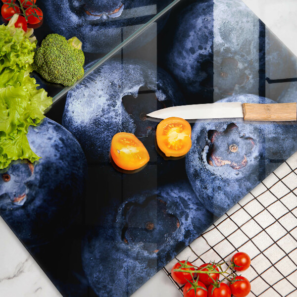 Üveg vágódeszka Közelkép a bogyók