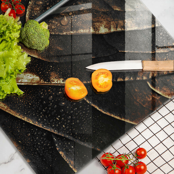 Üveg vágódeszka Aranylemez