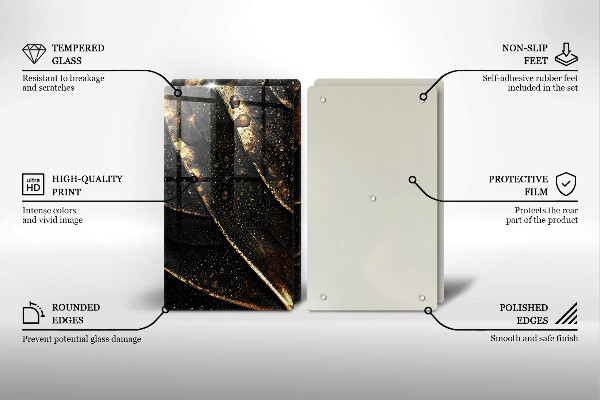 Üveg vágódeszka Aranylemez