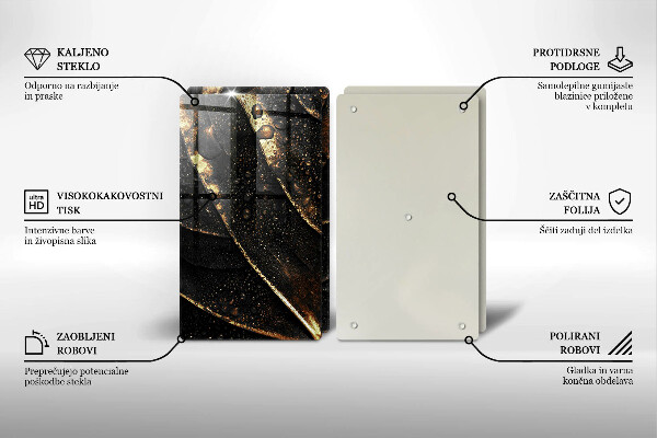 Üveg vágódeszka Aranylemez