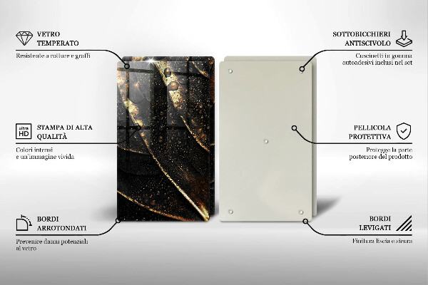 Üveg vágódeszka Aranylemez