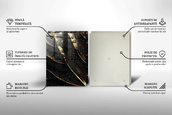 Üveg vágódeszka Aranylemez