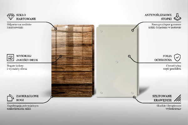 Üveg vágódeszka Fa textúra