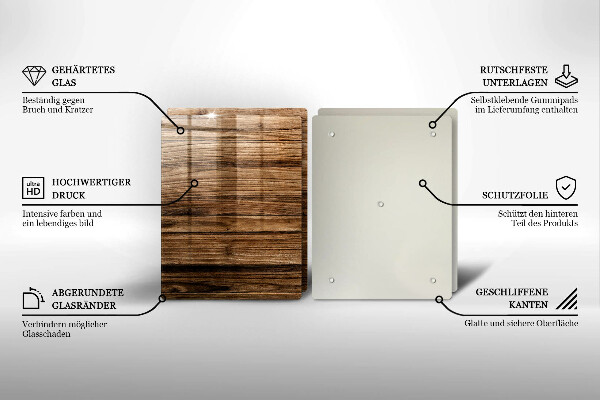 Üveg vágódeszka Fa textúra