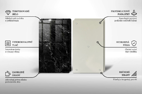 Üveg vágódeszka Elegáns márvány