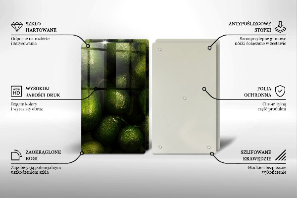 Üveg vágódeszka Avokádó gyümölcs