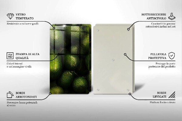 Üveg vágódeszka Avokádó gyümölcs