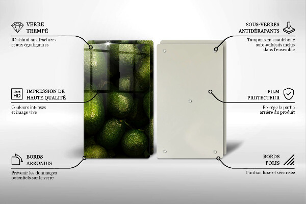 Üveg vágódeszka Avokádó gyümölcs