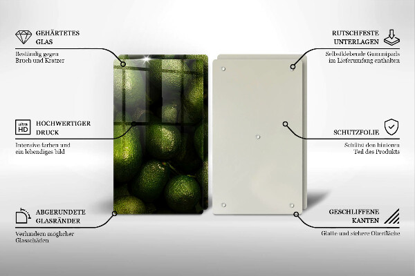 Üveg vágódeszka Avokádó gyümölcs