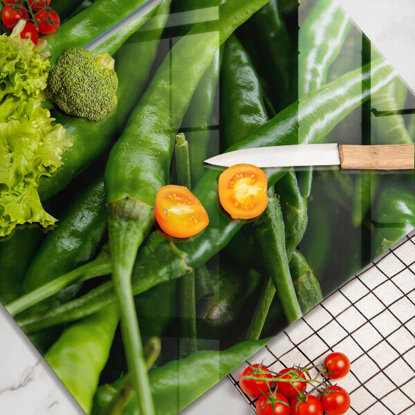 Üveg vágódeszka Borsó hüvely