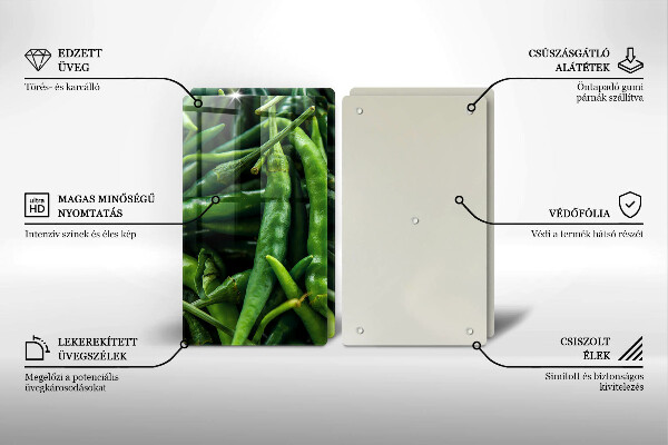 Üveg vágódeszka Borsó hüvely