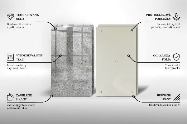 Üveg vágódeszka Beton textúra