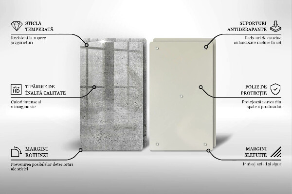 Üveg vágódeszka Beton textúra