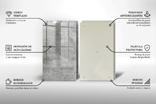 Üveg vágódeszka Beton textúra