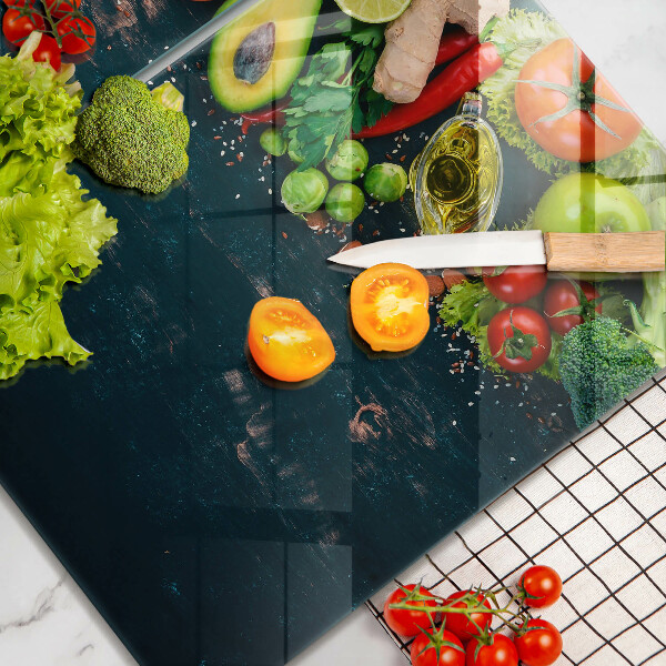 Üveg vágódeszka Gyümölcsök és zöldségek