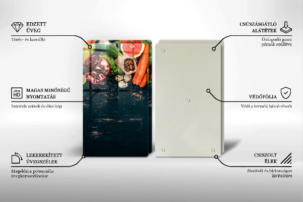 Üveg vágódeszka Gyümölcsök és zöldségek