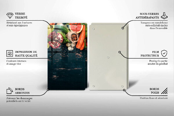 Üveg vágódeszka Gyümölcsök és zöldségek