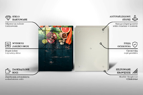 Üveg vágódeszka Gyümölcsök és zöldségek