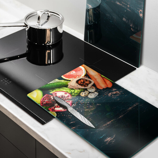 Üveg vágódeszka Gyümölcsök és zöldségek