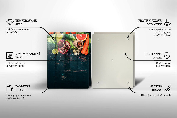 Üveg vágódeszka Gyümölcsök és zöldségek