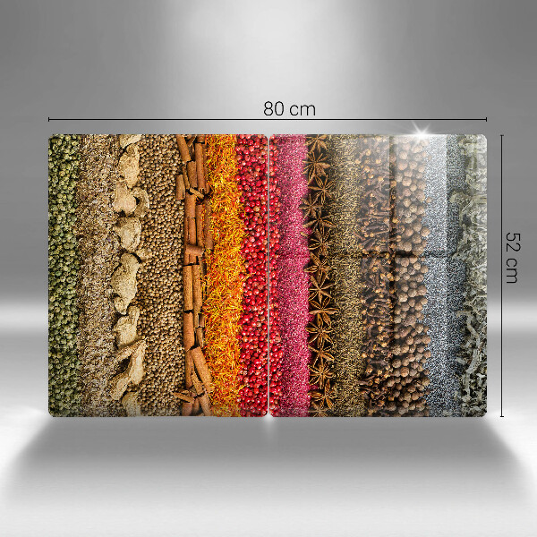 Üveg vágódeszka Színes fűszerek