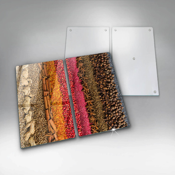 Üveg vágódeszka Színes fűszerek