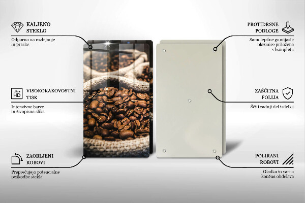 Üveg vágódeszka Zsák kávébab