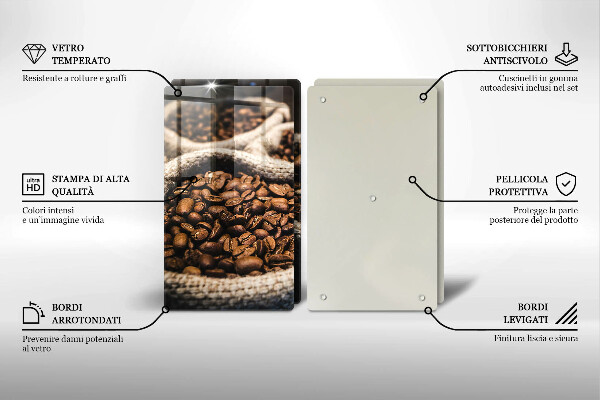 Üveg vágódeszka Zsák kávébab