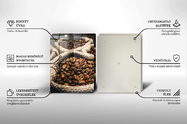 Üveg vágódeszka Zsák kávébab