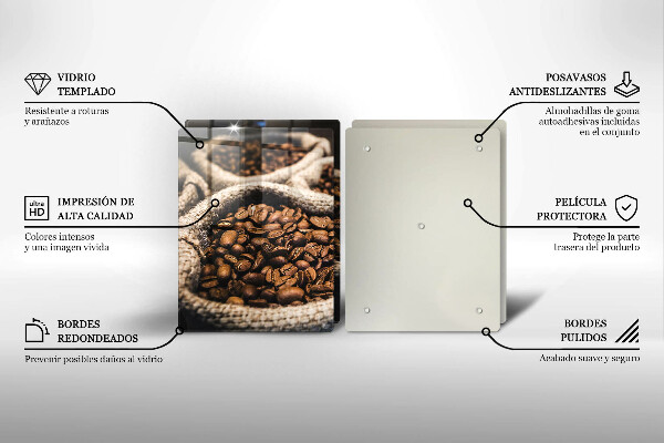 Üveg vágódeszka Zsák kávébab