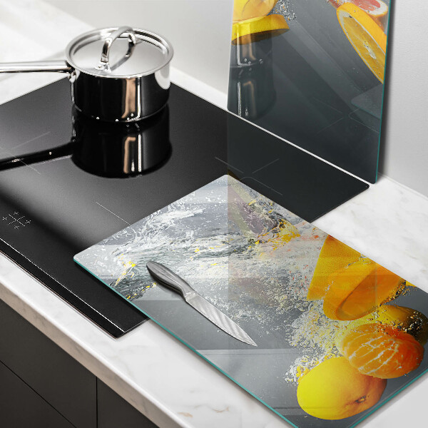 Üveg vágódeszka Citrom vízben