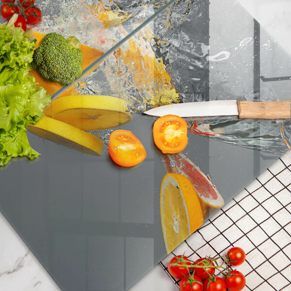 Üveg vágódeszka Citrom vízben