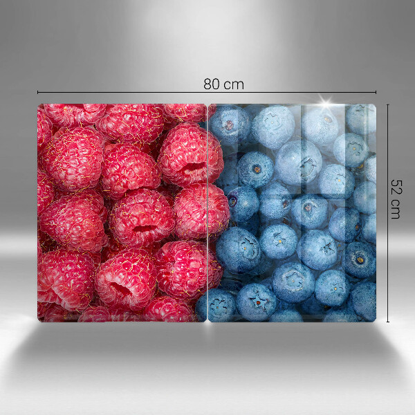 Üveg vágódeszka Málna és áfonya gyümölcsök