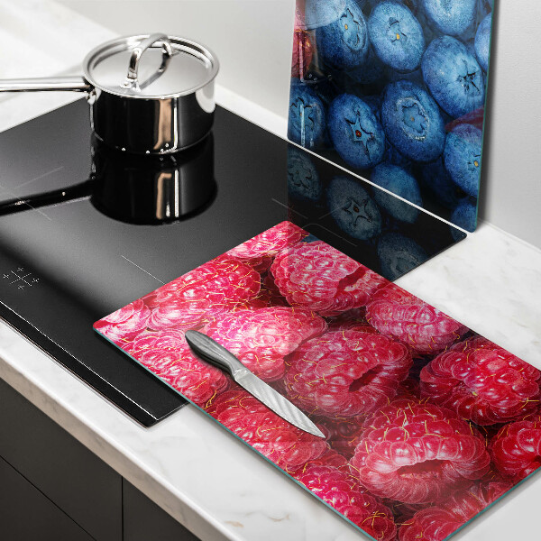 Üveg vágódeszka Málna és áfonya gyümölcsök