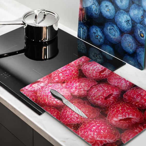 Üveg vágódeszka Málna és áfonya gyümölcsök