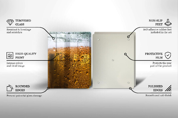 Üveg vágódeszka Nedves pohár sör