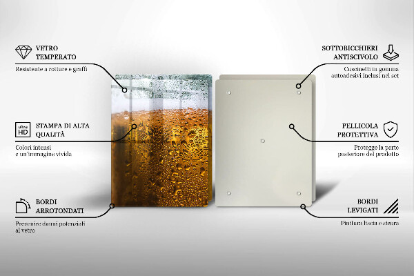 Üveg vágódeszka Nedves pohár sör