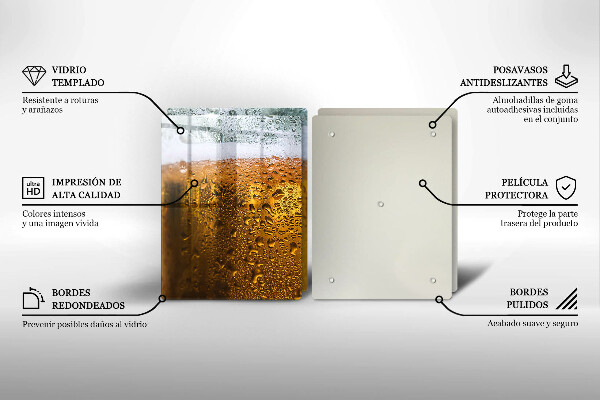 Üveg vágódeszka Nedves pohár sör