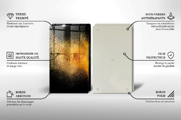 Üveg vágódeszka Színes fűszerek