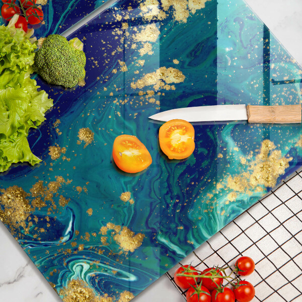 Üveg vágódeszka Absztrakció arannyal