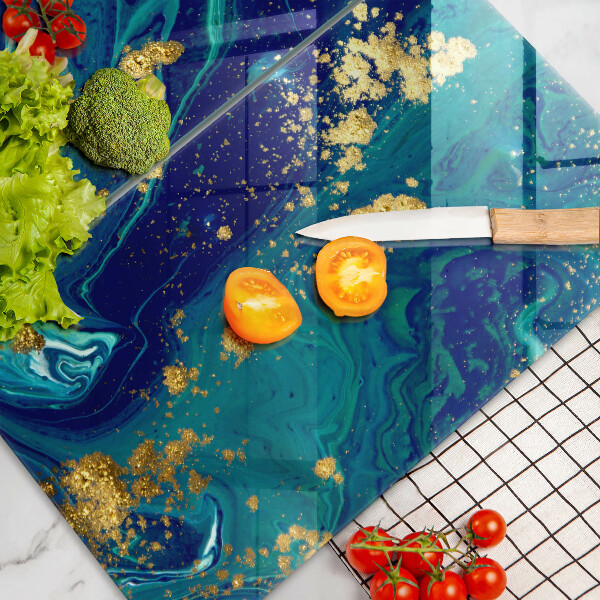 Üveg vágódeszka Absztrakció arannyal