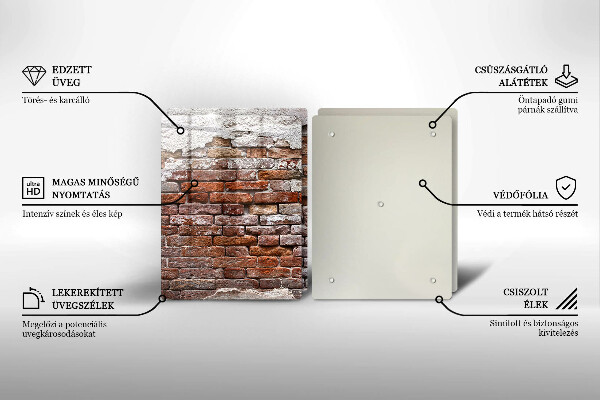 Üveg vágódeszka Régi tégla és beton fal